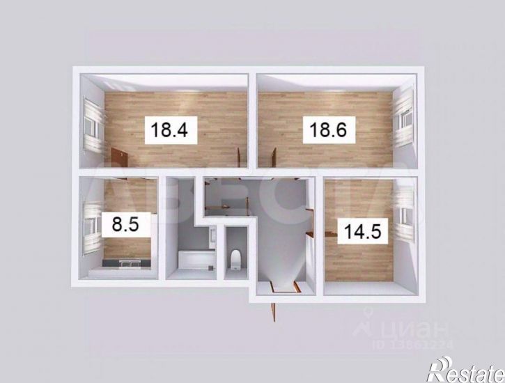 3-комн квартира ул Андрианова, 14 2,  д. 14 2,  к. 2