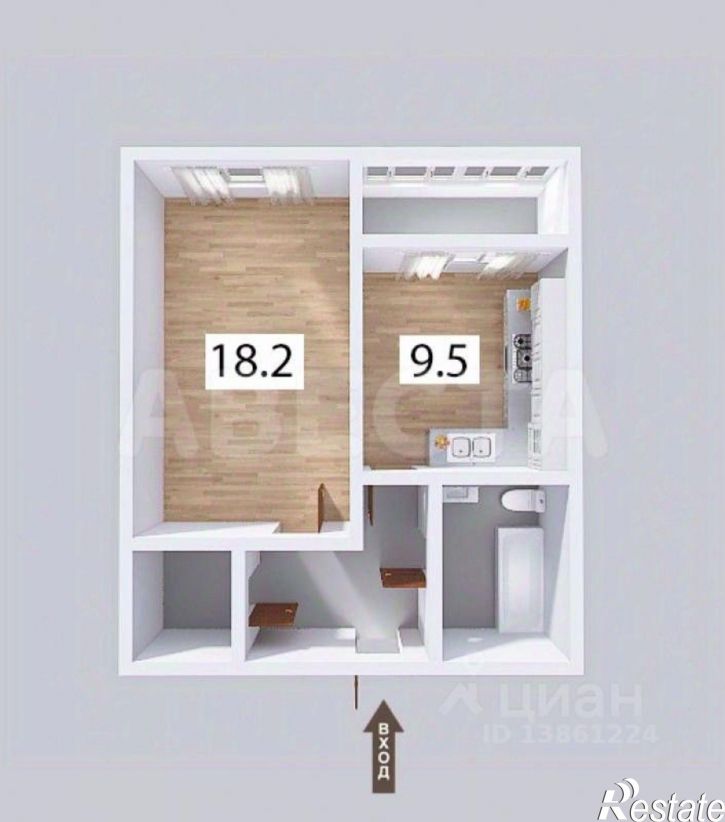 1-комн квартира б-р Архитекторов, 13,  д. 13
