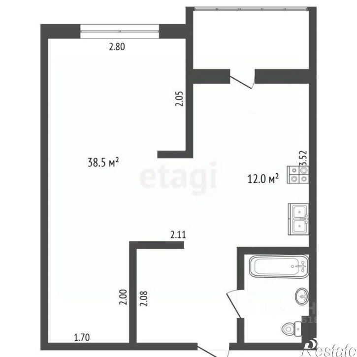 1-комн квартира ул Красный Путь, 105 1,  д. 105 1,  к. 1