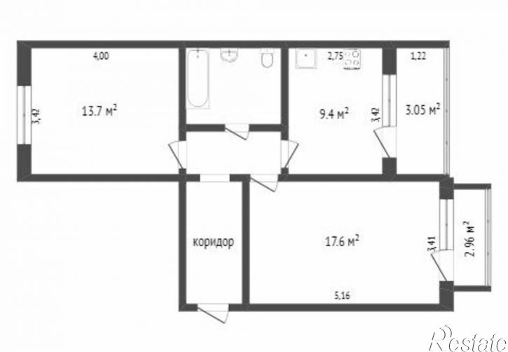 2-комн квартира ул Багратиона, 29Ж,  д. 29Ж