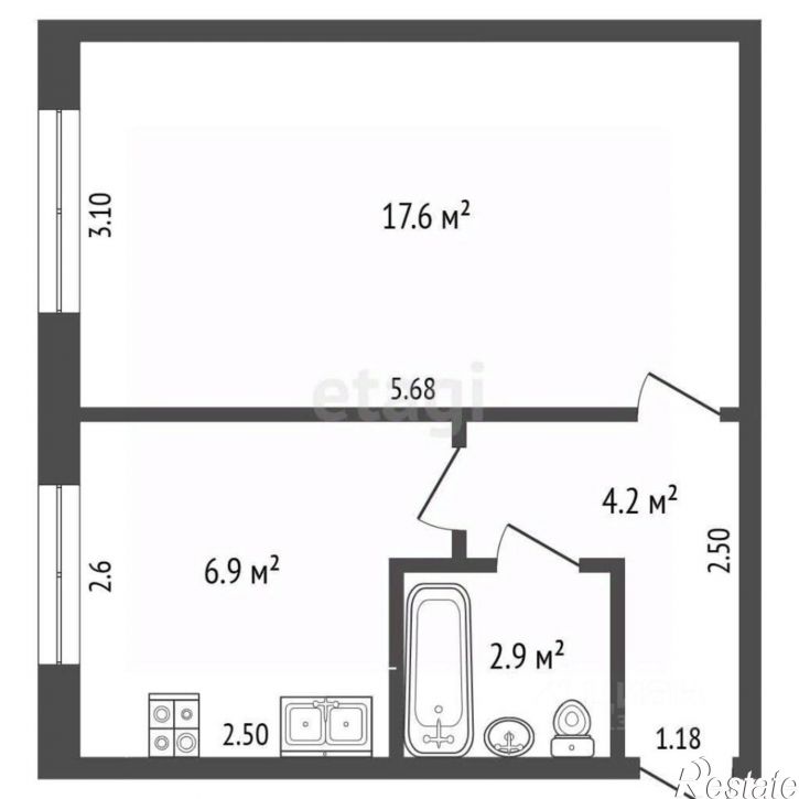 1-комн квартира ул Чайковского, 4,  д. 4