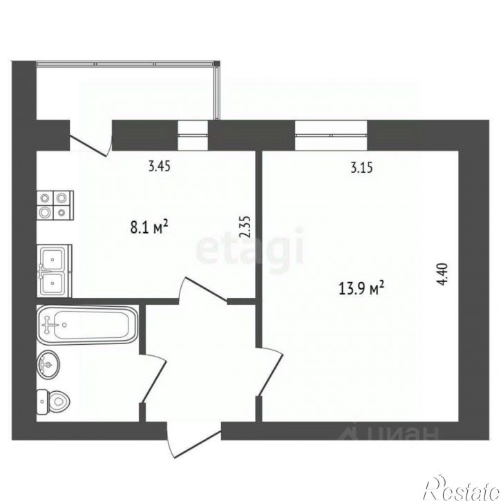 1-комн квартира ул 4-я Любинская, 42А,  д. 42А