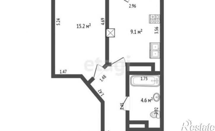 1-комн квартира ул Пригородная, 21 3,  д. 21 3,  к. 3