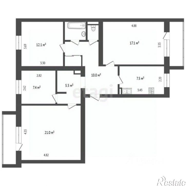 4-комн квартира ул Звездова, 128,  д. 128