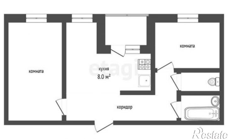 2-комн квартира ул Конева, 30,  д. 30