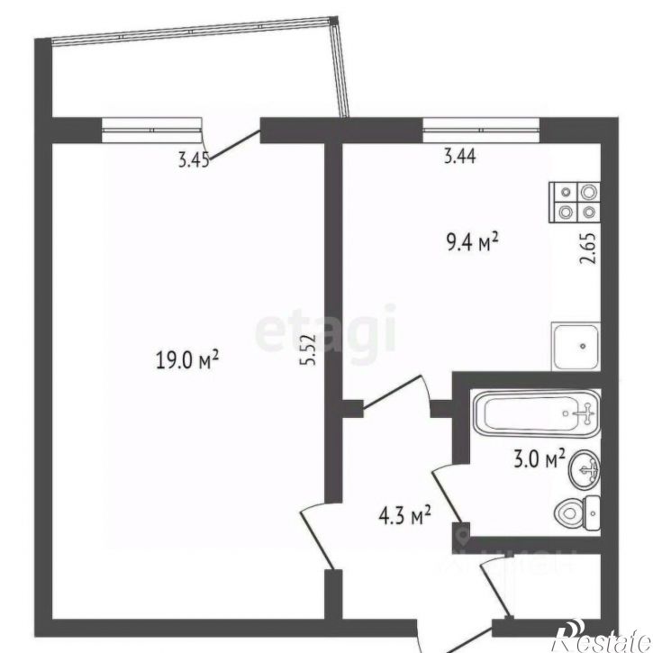 1-комн квартира ул Рокоссовского, 6,  д. 6