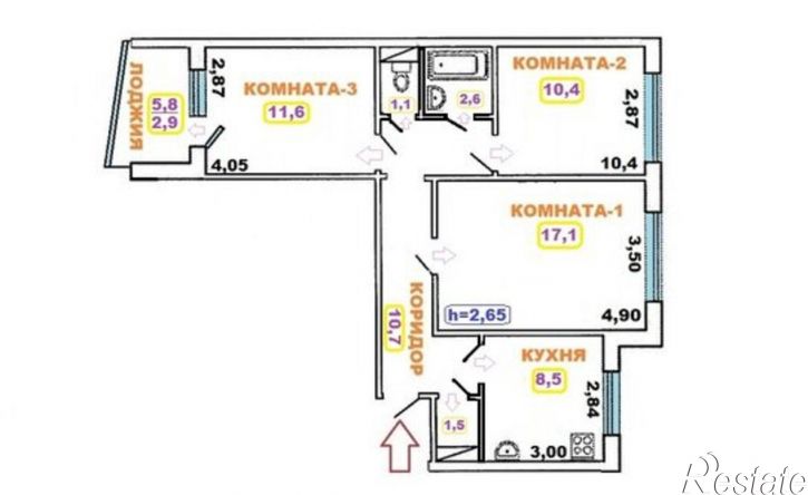 3-комн квартира пр-кт Менделеева, 2,  д. 2