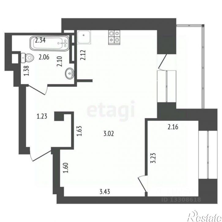 1-комн квартира ул Перелета, 19,  д. 19