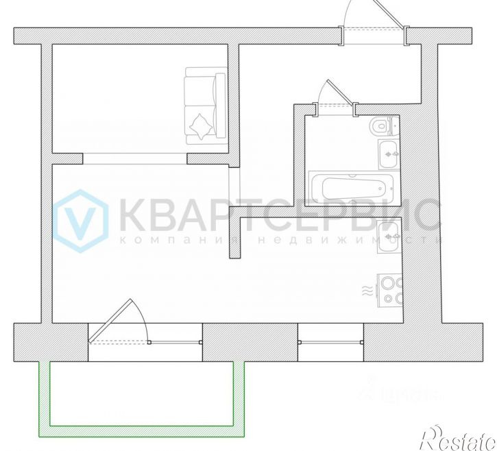 1-комн квартира ул Ермолаева, 3,  д. 3