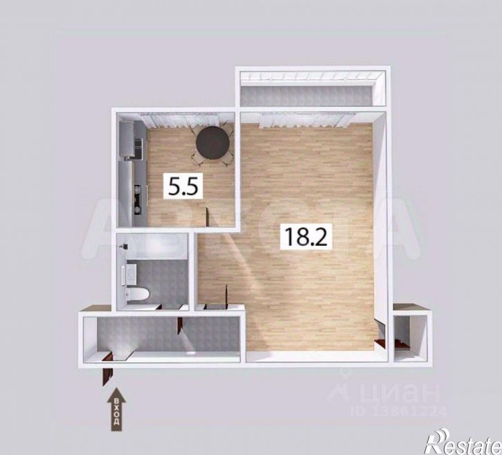 1-комн квартира ул 4-я Новостроевская, 6,  д. 6