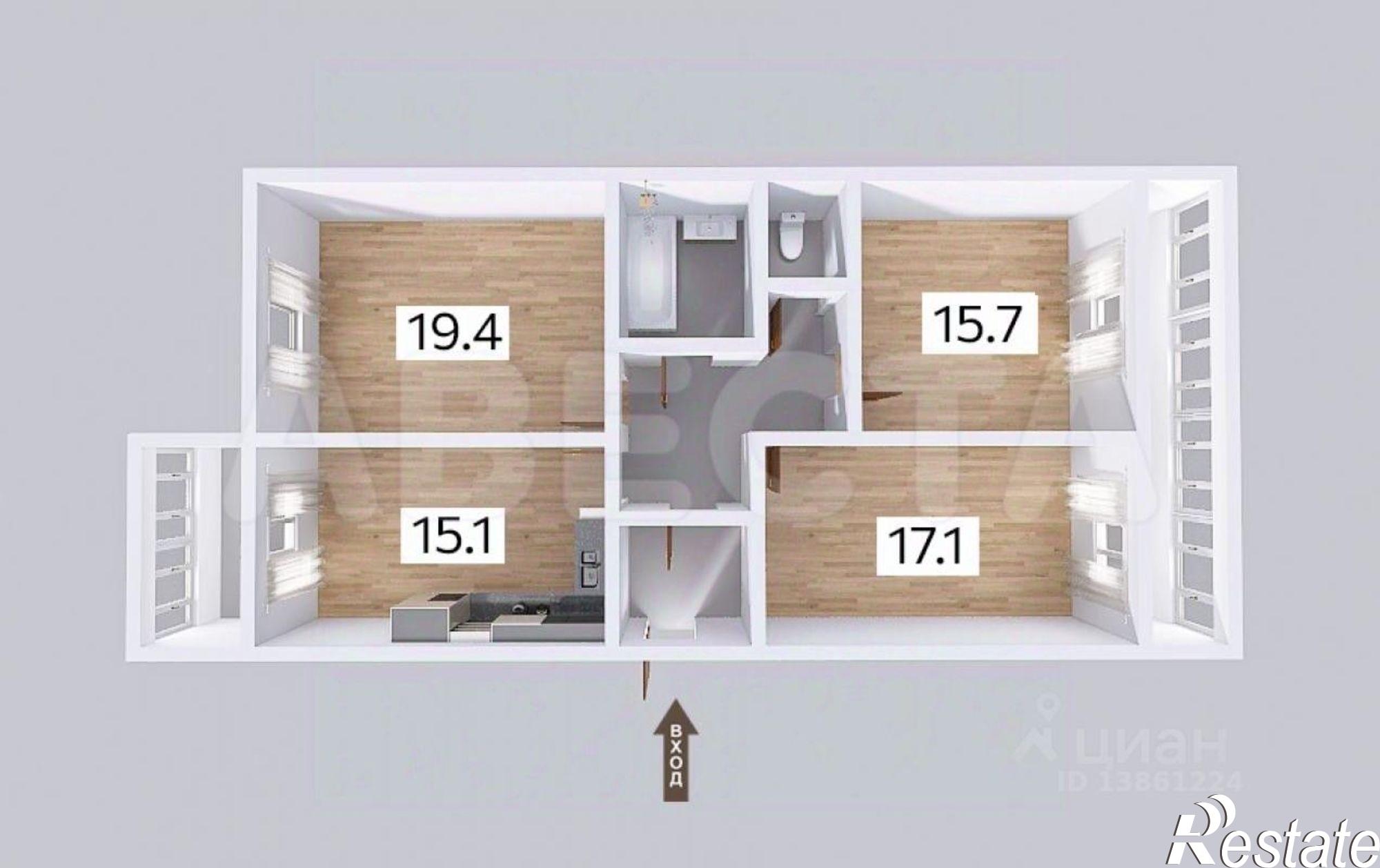 Купить квартиру за 11 820 000 рублей на ул Яковлева, 15