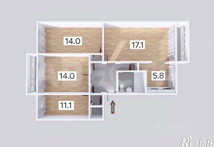 4-комн квартира ул Труда, 5,  д. 5