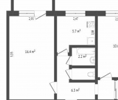 2-комн, 44кв м, этаж 4/5 ул Дианова, 21А
