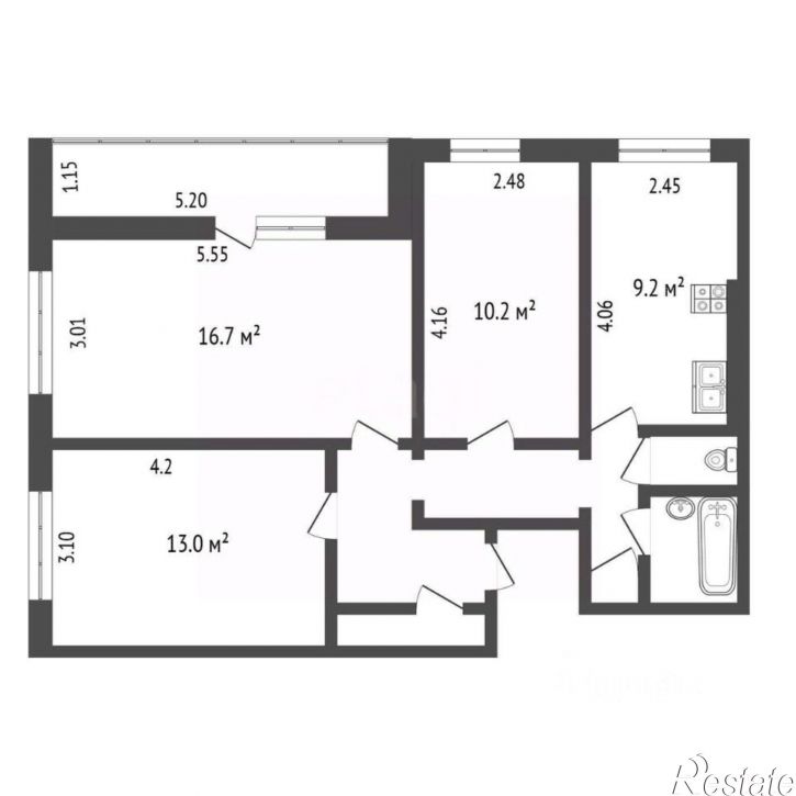3-комн квартира ул Степанца, 10 1,  д. 10 1,  к. 1