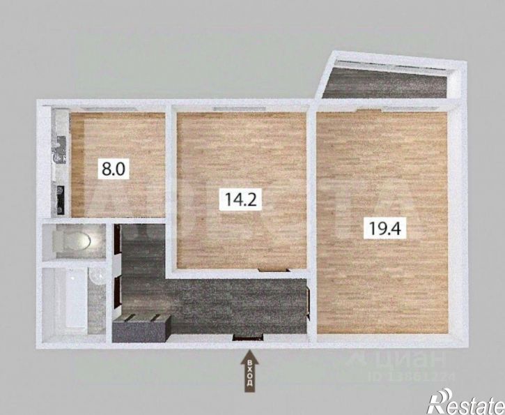 2-комн квартира ул Кирова, 22,  д. 22