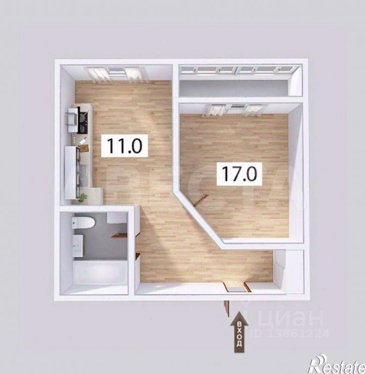 1-комн квартира ул Олега Кошевого, 21 1,  д. 21 1,  к. 1