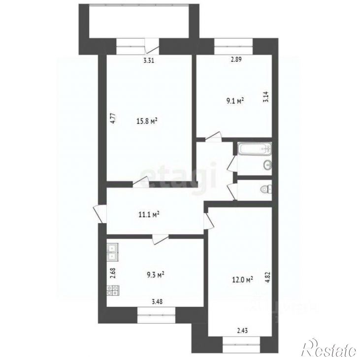 3-комн квартира ул 3-я Станционная, 71,  д. 71