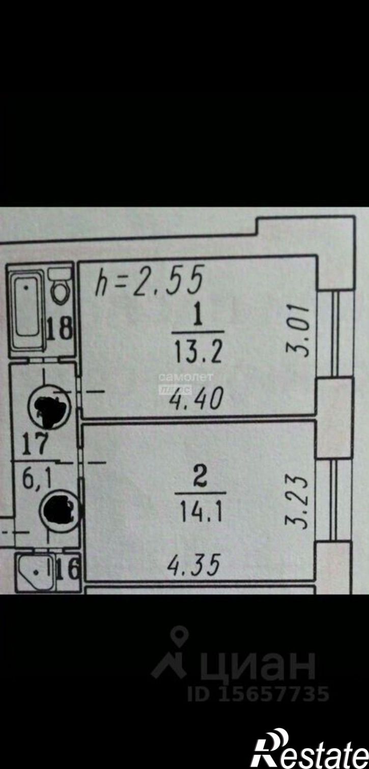 2-комн квартира Космический пр-кт, 97А 3,  д. 97А 3,  к. 3