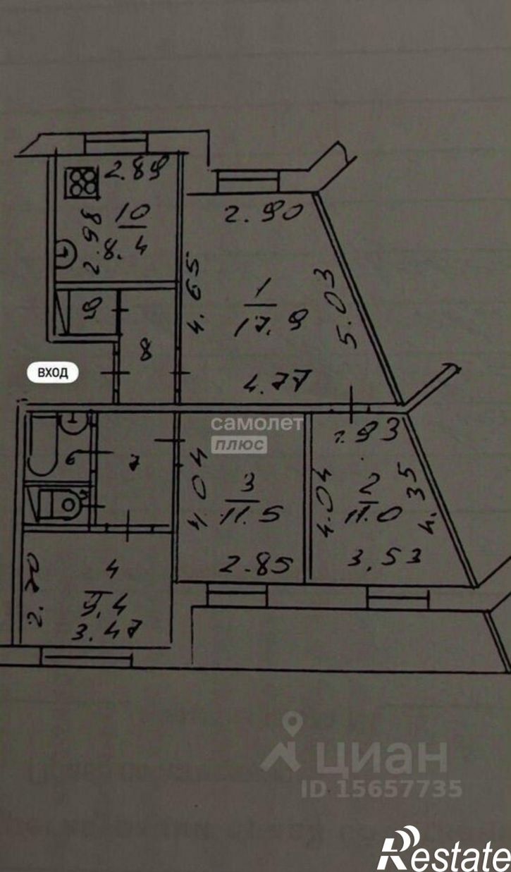 3-комн квартира ул Степанца, 8Б,  д. 8Б
