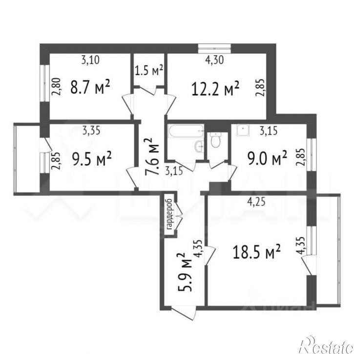 4-комн квартира ул Конева, 20,  д. 20