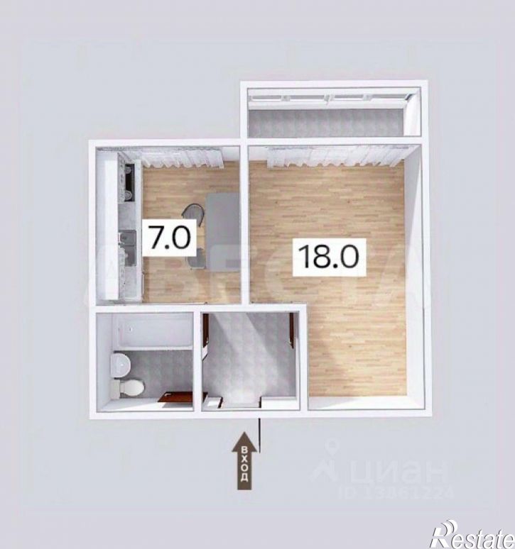 1-комн квартира ул Орджоникидзе, 268А,  д. 268А