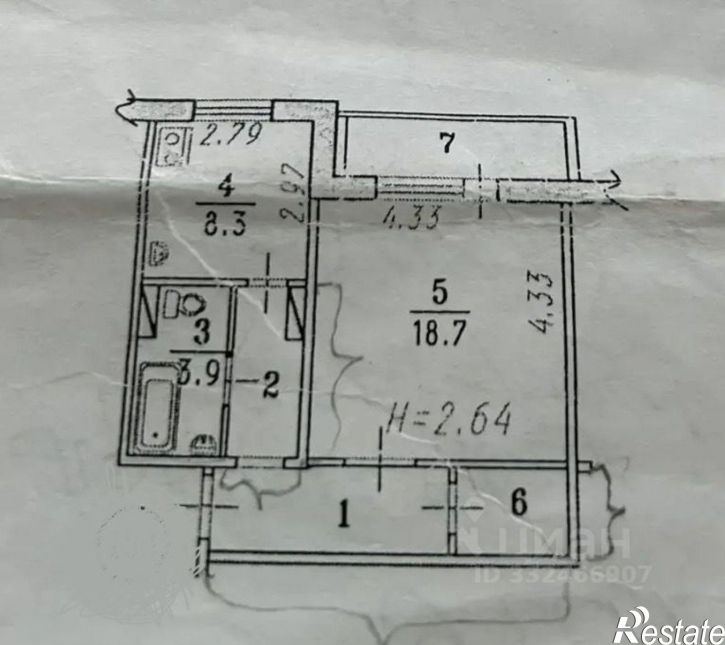 1-комн квартира ул Крупской, 6,  д. 6