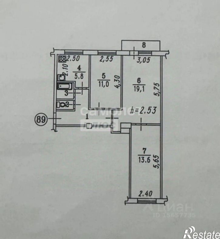 3-комн квартира ул Марка Никифорова, 6,  д. 6