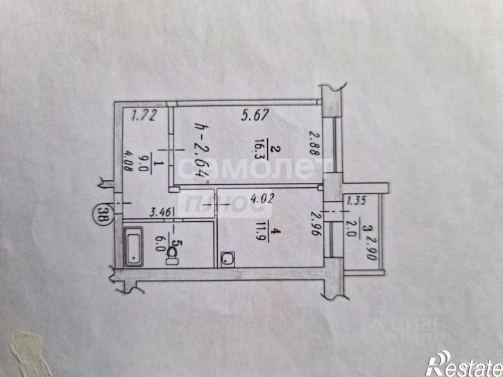 1-комн квартира ул Багратиона, 21 1,  д. 21 1,  к. 1
