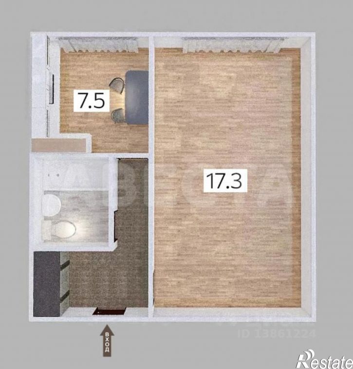 1-комн квартира Космический пр-кт, 20,  д. 20