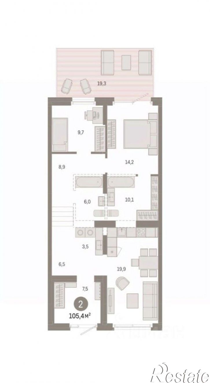 2-комн квартира в новом доме б-р М.М.Кузьмина, 29,  д. 29