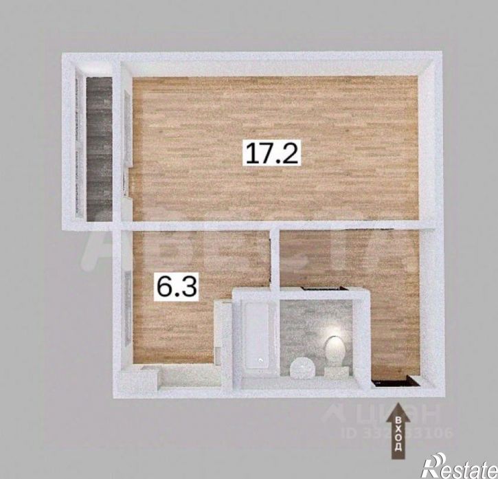 1-комн квартира ул Светлая, 12,  д. 12
