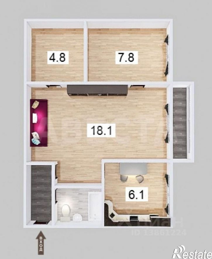 2-комн квартира ул 6-я Станционная, 19,  д. 19