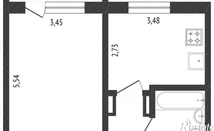 1-комн квартира ул Малиновского, 6 1,  д. 6 1,  к. 1