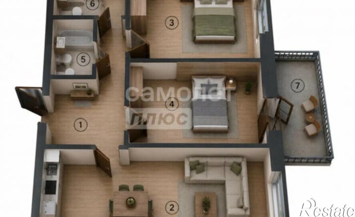 3-комн квартира ул Александра Захарченко, 1,  д. 1