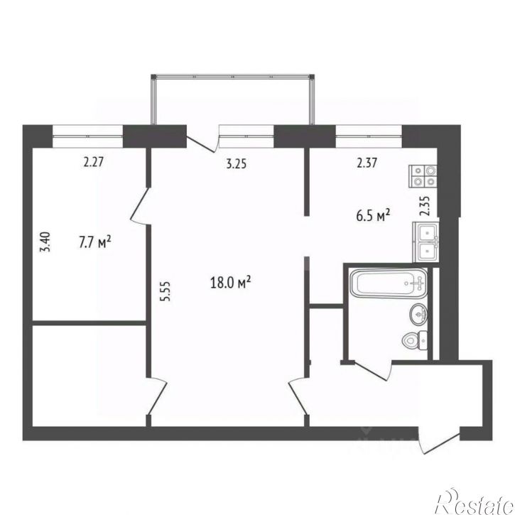 2-комн квартира Космический пр-кт, 1,  д. 1