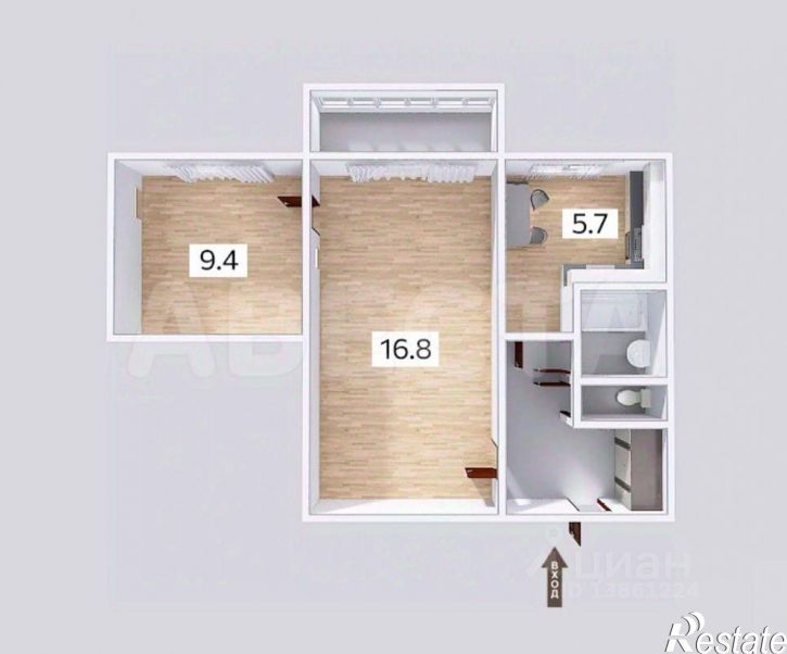 2-комн квартира ул Малиновского, 7,  д. 7
