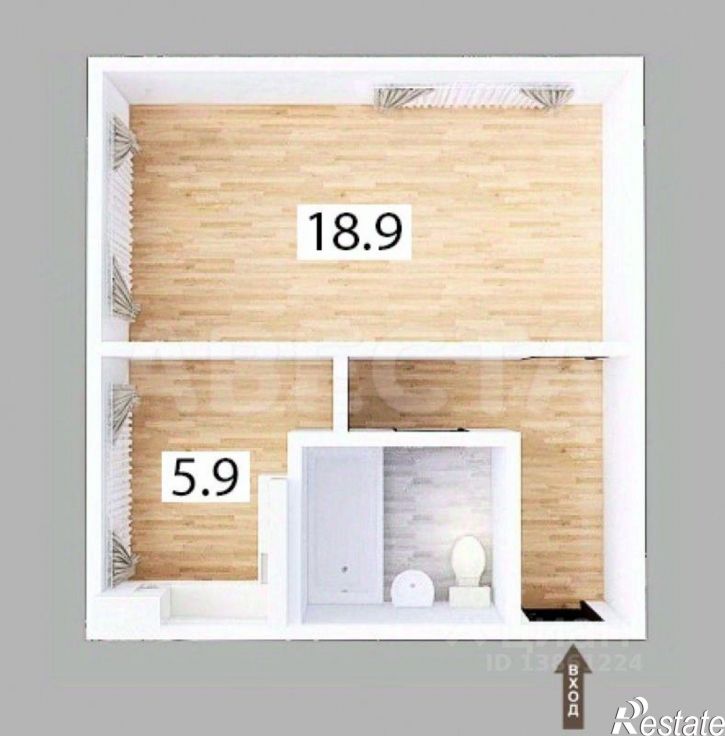 1-комн квартира ул Всеволода Иванова, 17,  д. 17