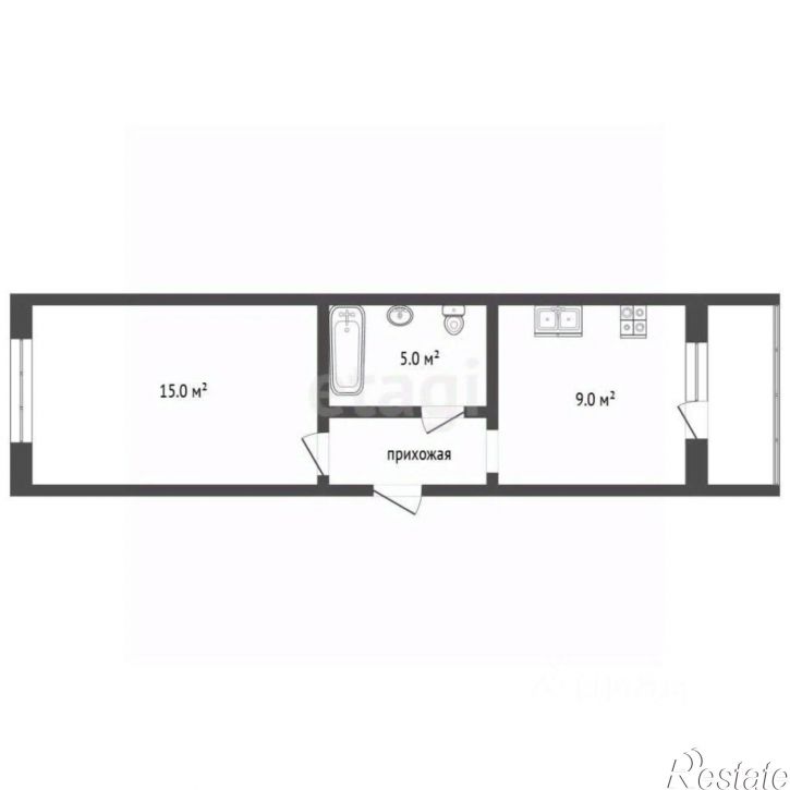 1-комн квартира ул Перелета, 20,  д. 20