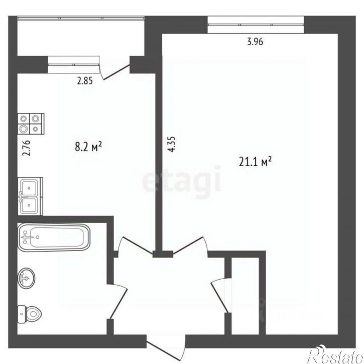 1-комн квартира ул 4-я Поселковая, 24 2,  д. 24 2,  к. 2