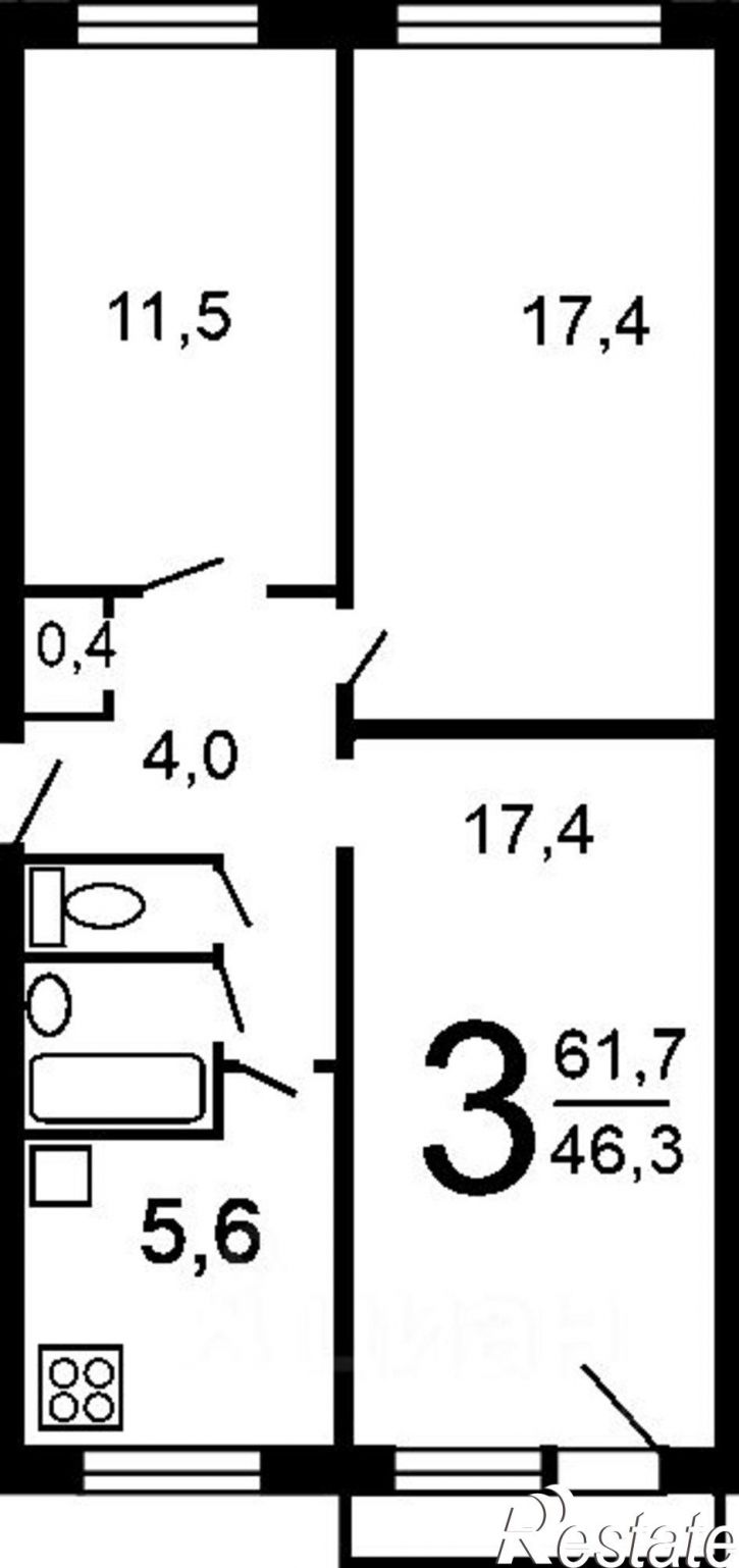 3-комн квартира пр-кт Мира, 98Б,  д. 98Б