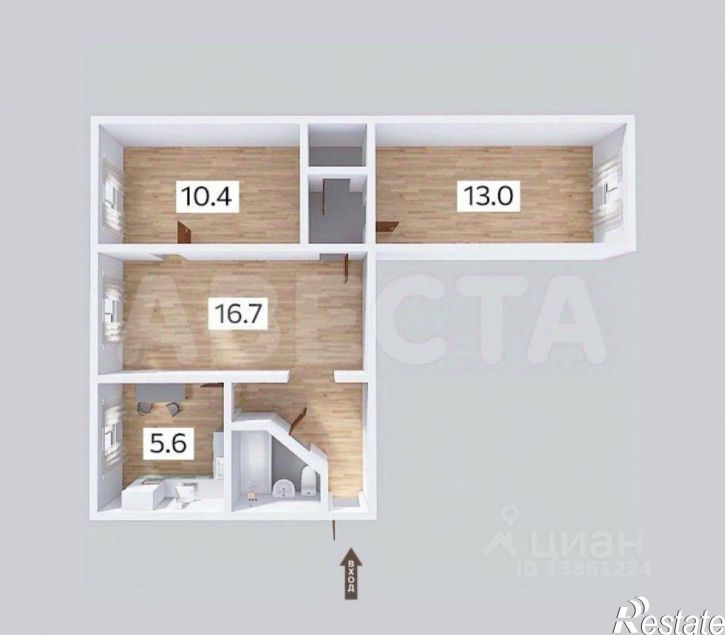 3-комн квартира ул Тварковского, 9,  д. 9