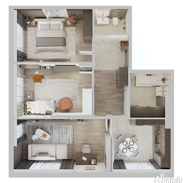 3-комн квартира в новом доме ул 6-я Северная, 138,  д. 138