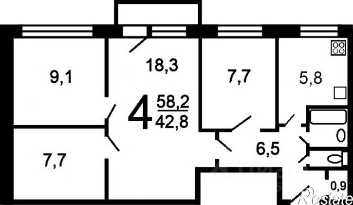 4-комн квартира ул Лермонтова, 128а,  д. 128а