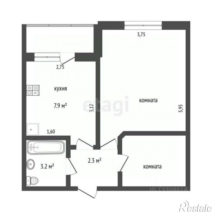 1-комн квартира ул Рабиновича, 123,  д. 123