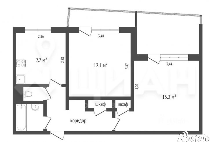 2-комн квартира ул Волгоградская, 4,  д. 4