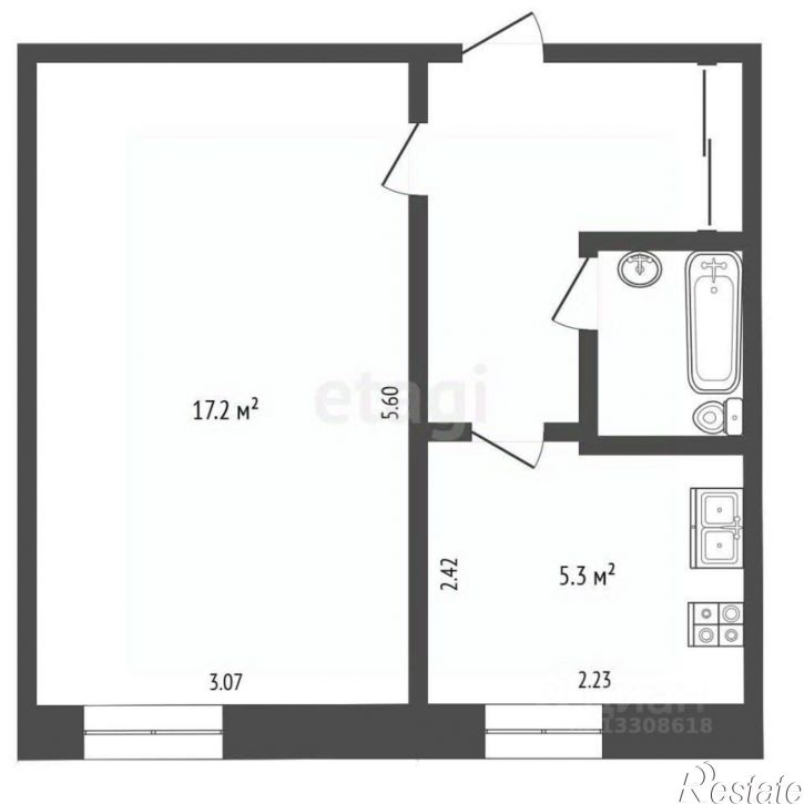 1-комн квартира ул 75 Гвардейской бригады, 1а,  д. 1а