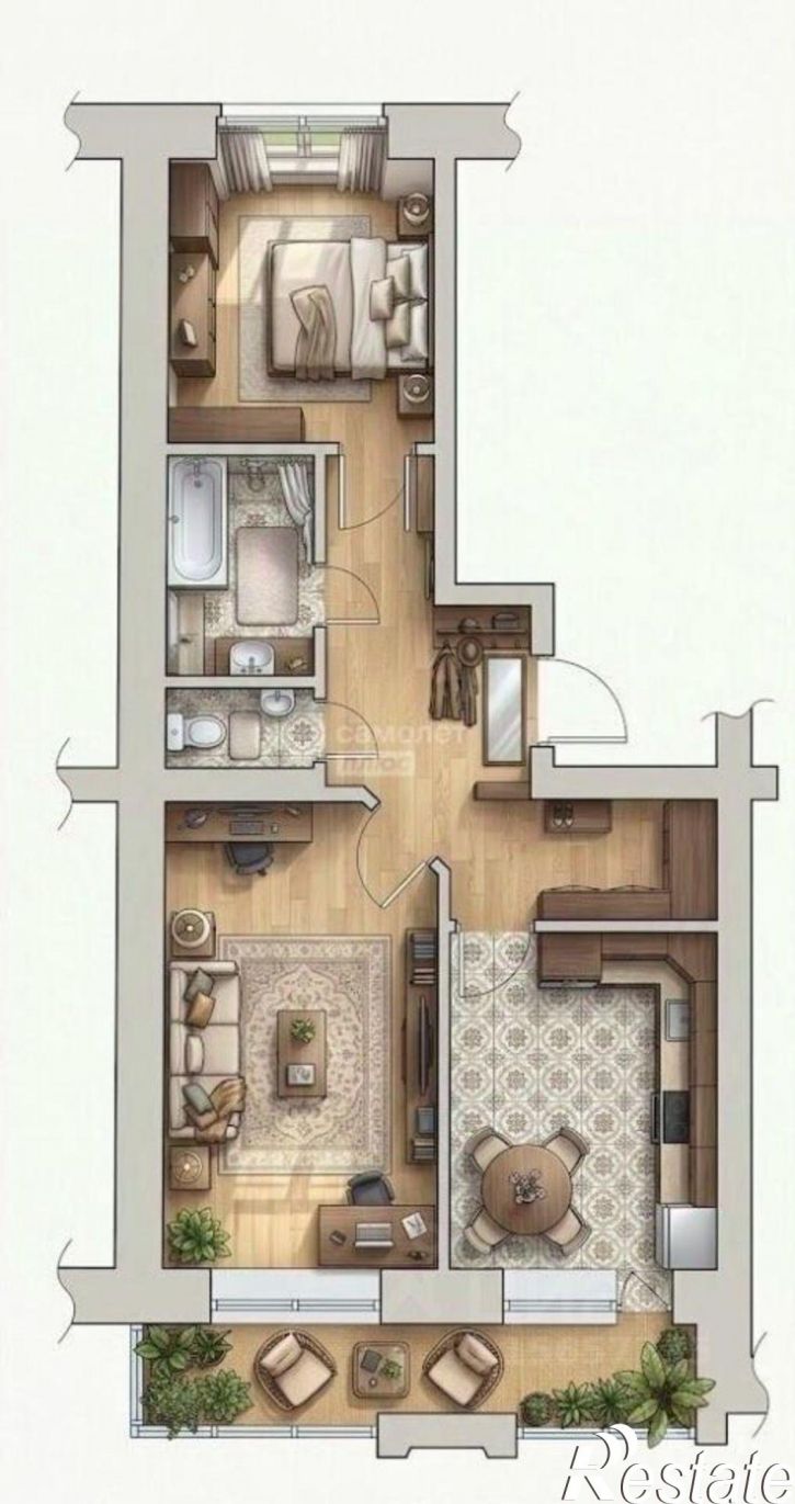 2-комн квартира ул 3-я Линия, 161а,  д. 161а