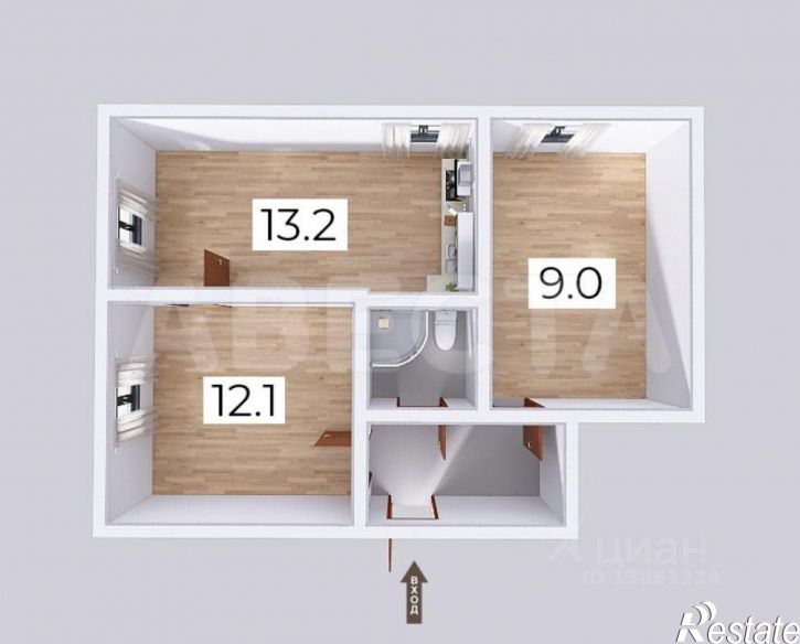 2-комн квартира ул Пацаева, 1,  д. 1