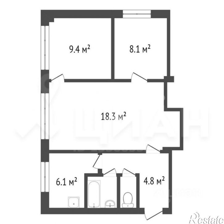 3-комн квартира ул Малиновского, 8А,  д. 8А