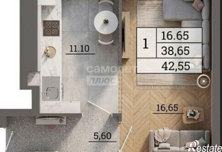 1-комн квартира ул Малиновского, 14,  д. 14